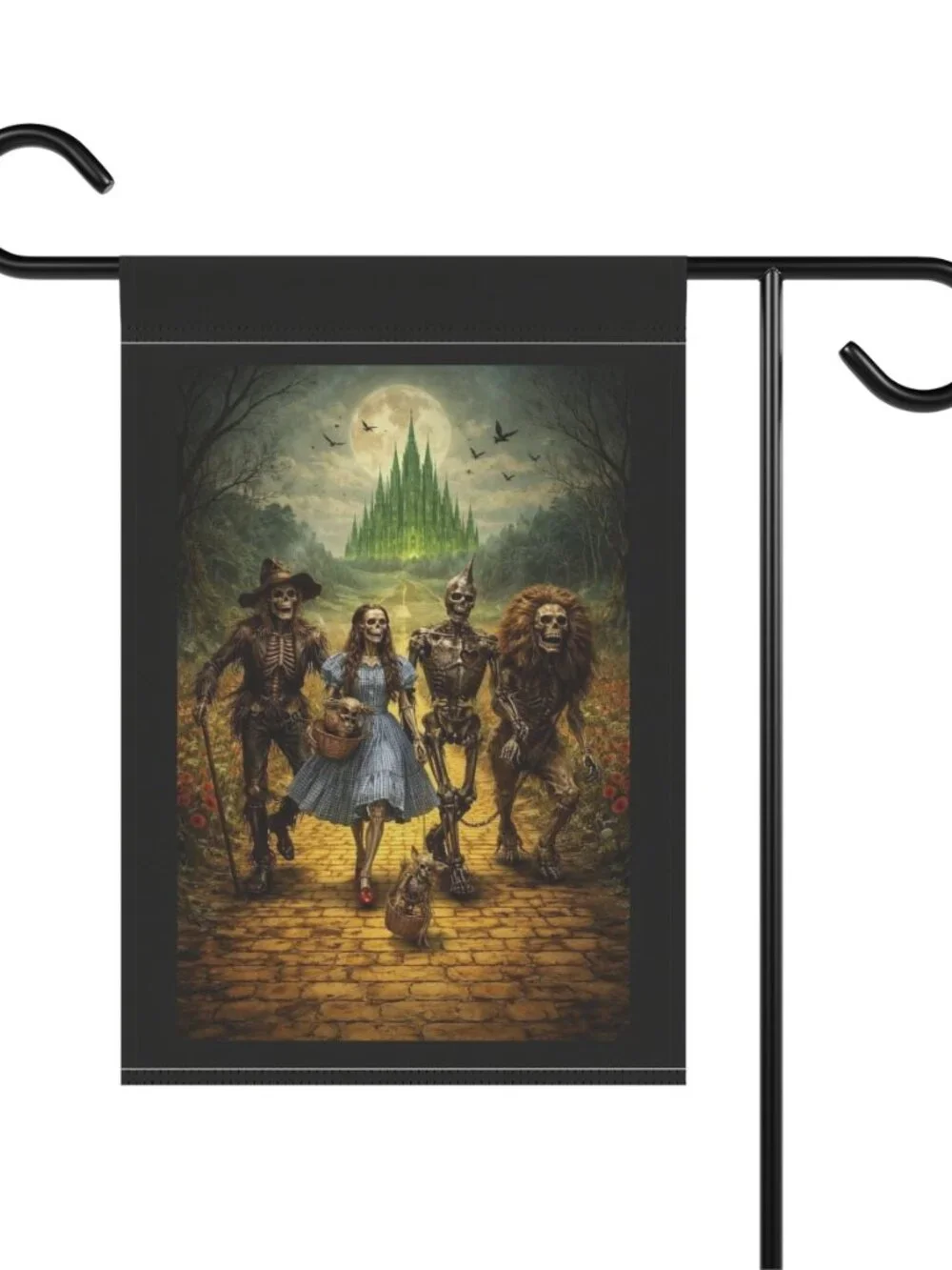 Halloween Wizard of Oz Garden Flag Skeleton Scarecrow Lion